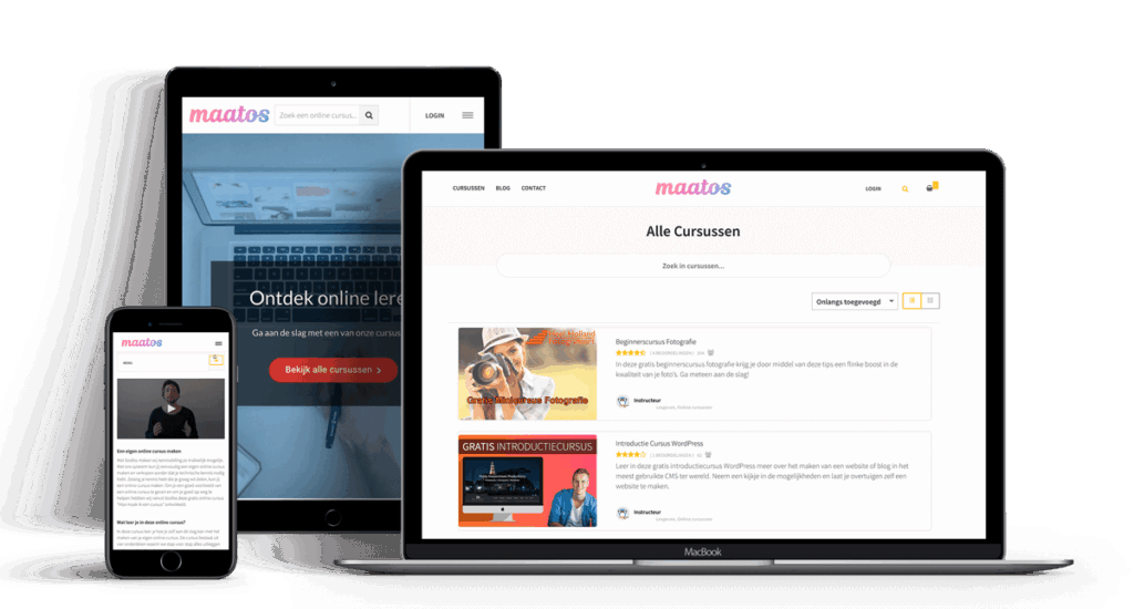 Maak en verkoop je online cursus eenvoudig met Maatos.