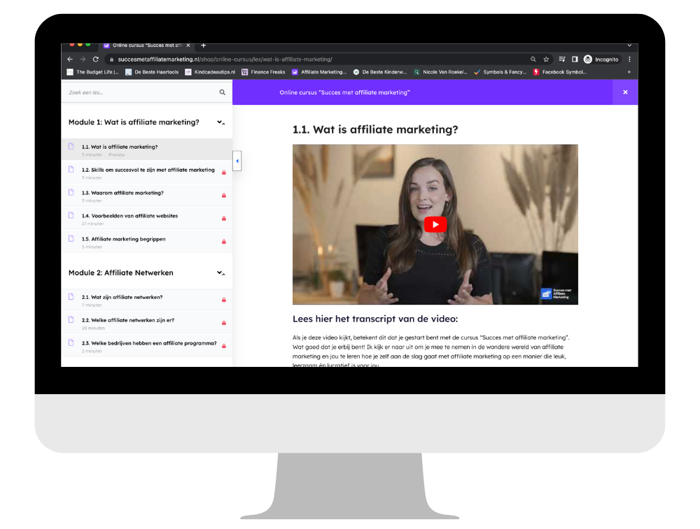 Nicole van Roekel legt affiliate marketing uit tijdens online cursus Succes met Affiliate Marketing